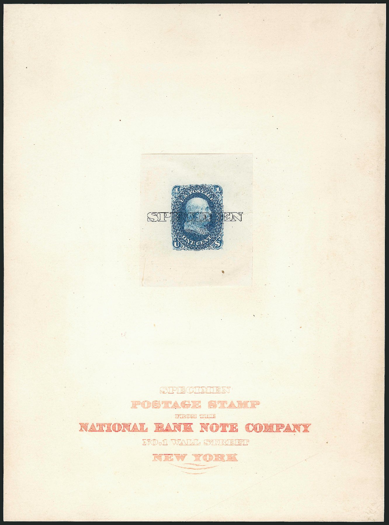 US Stamp Values Scott Catalogue # 63 - 1861 1c Franklin. Robert Siegel Auction Galleries, Apr 2014, Sale 1068, Lot 65