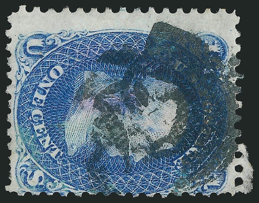 Values of US Stamp Scott Catalogue 63 - 1861 1c Franklin. Robert Siegel Auction Galleries, Apr 2014, Sale 1068, Lot 75