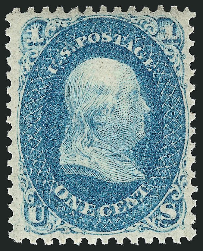 US Stamp Prices Scott Cat. 63: 1c 1861 Franklin. Robert Siegel Auction Galleries, Apr 2015, Sale 1096, Lot 115