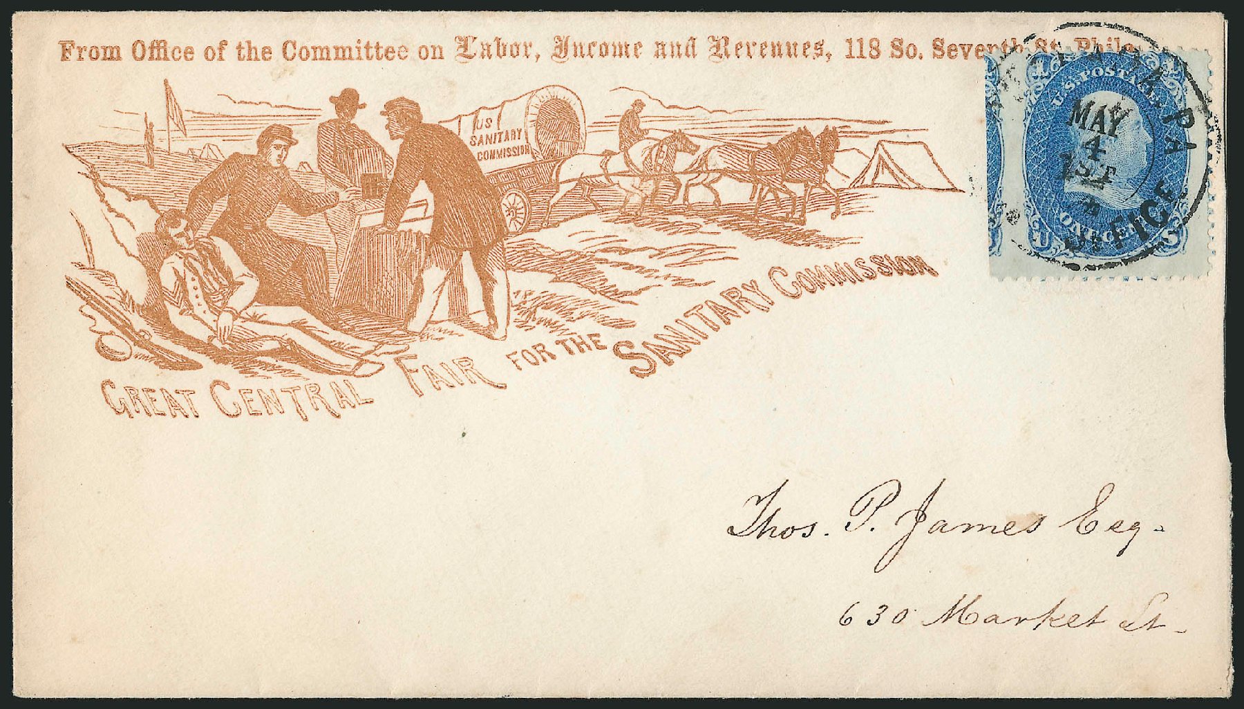 US Stamps Prices Scott Cat. #63: 1861 1c Franklin. Robert Siegel Auction Galleries, Jun 2015, Sale 1105, Lot 2565