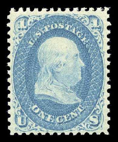 Value of US Stamps Scott Cat. #63 - 1861 1c Franklin. Matthew Bennett International, Sep 2010, Sale 331, Lot 402