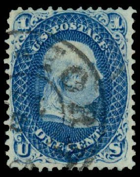 Cost of US Stamp Scott Catalogue 63: 1861 1c Franklin. Daniel Kelleher Auctions, Sep 2013, Sale 639, Lot 3172