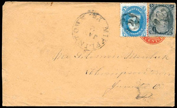 Value of US Stamps Scott Catalog 63 - 1861 1c Franklin. Schuyler J. Rumsey Philatelic Auctions, Apr 2015, Sale 60, Lot 1762