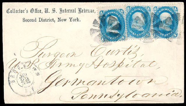US Stamps Values Scott Cat. 63 - 1c 1861 Franklin. Schuyler J. Rumsey Philatelic Auctions, Apr 2015, Sale 60, Lot 1792