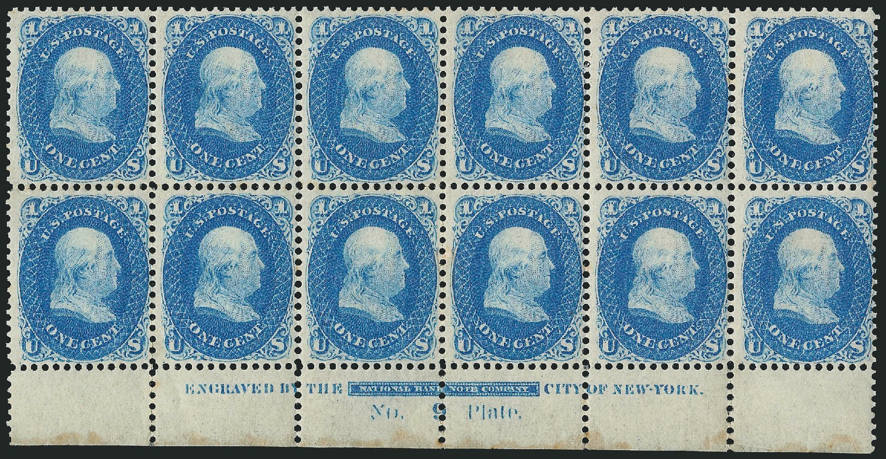 US Stamps Value Scott # 63: 1c 1861 Franklin. Robert Siegel Auction Galleries, Feb 2015, Sale 1092, Lot 1052