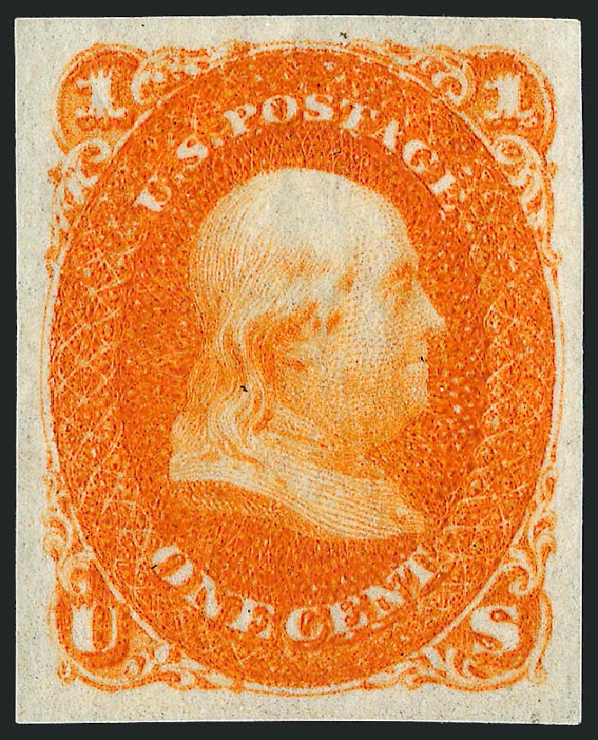 US Stamps Values Scott 63: 1861 1c Franklin. Robert Siegel Auction Galleries, Oct 2008, Sale 963, Lot 462