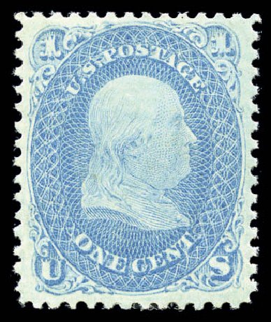 Value of US Stamp Scott Cat. #63: 1861 1c Franklin. Matthew Bennett International, Sep 2010, Sale 331, Lot 403