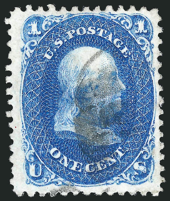 US Stamps Value Scott Catalog #63 - 1c 1861 Franklin. Robert Siegel Auction Galleries, Jun 2012, Sale 1024, Lot 93