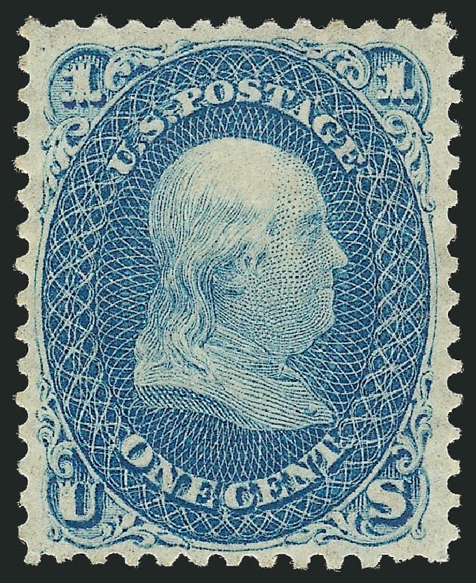 US Stamp Price Scott # 63 - 1861 1c Franklin. Robert Siegel Auction Galleries, Nov 2013, Sale 1061, Lot 3463