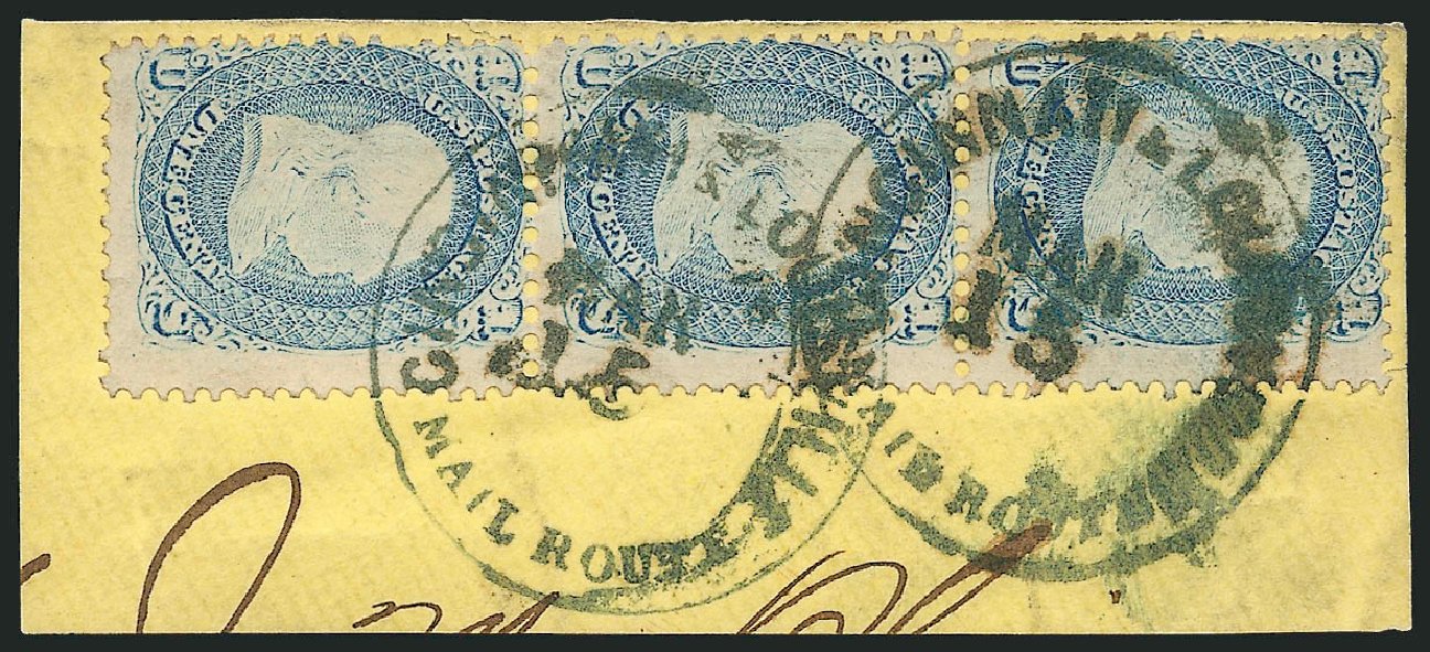 Value of US Stamps Scott Catalog # 63 - 1861 1c Franklin. Robert Siegel Auction Galleries, Apr 2014, Sale 1068, Lot 83