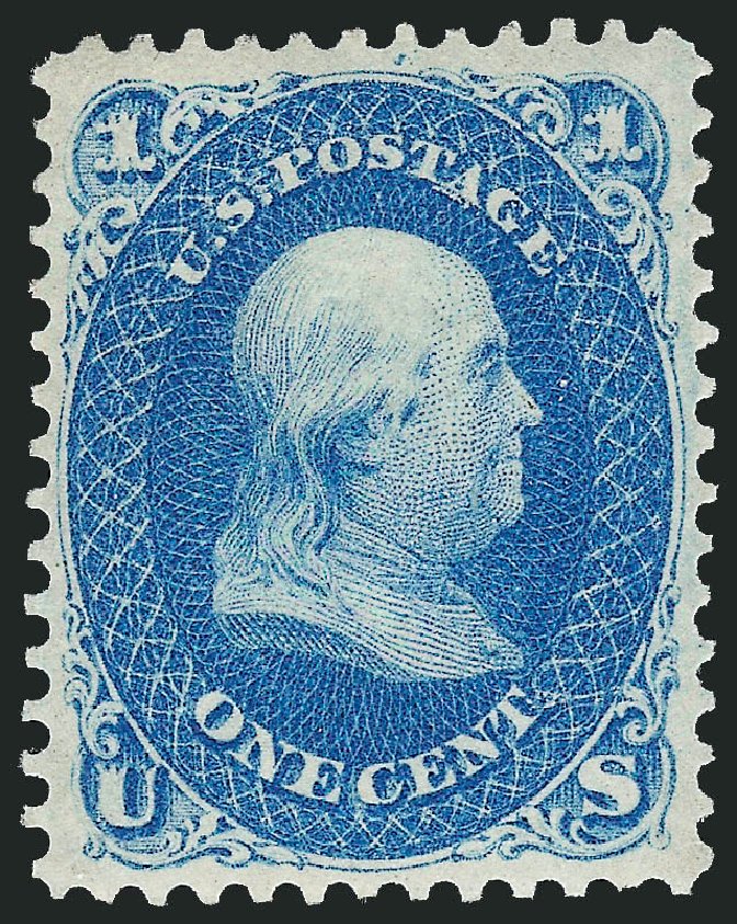 Price of US Stamps Scott Catalog #63 - 1c 1861 Franklin. Robert Siegel Auction Galleries, Feb 2010, Sale 983, Lot 43