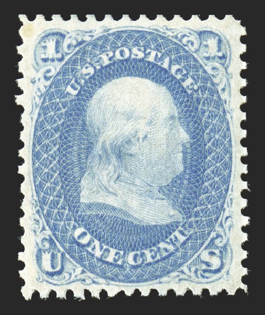 US Stamp Prices Scott Cat. # 63 - 1861 1c Franklin. Spink Shreves Galleries, Nov 2012, Sale 141, Lot 43