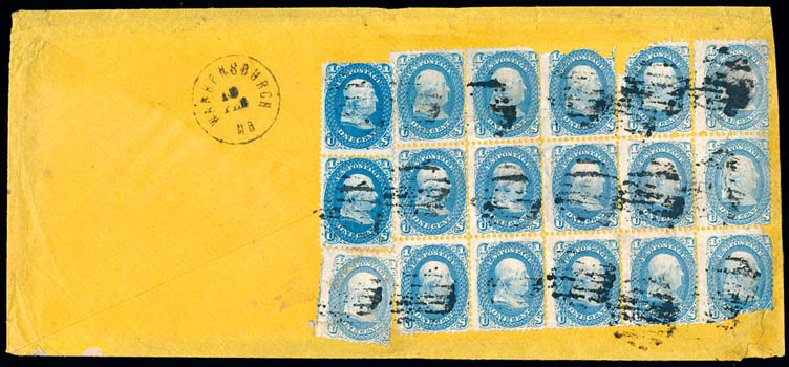 US Stamps Values Scott Cat. #63: 1c 1861 Franklin. Schuyler J. Rumsey Philatelic Auctions, Apr 2015, Sale 60, Lot 1626