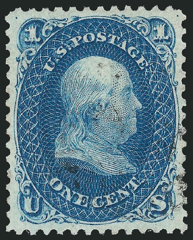 US Stamps Value Scott Catalogue # 63 - 1c 1861 Franklin. Robert Siegel Auction Galleries, Oct 2012, Sale 1032, Lot 3106