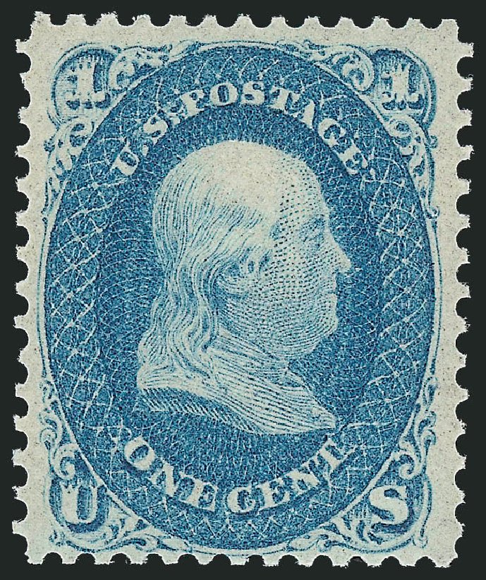 US Stamp Prices Scott Catalogue #63: 1c 1861 Franklin. Robert Siegel Auction Galleries, Dec 2012, Sale 1037, Lot 1536