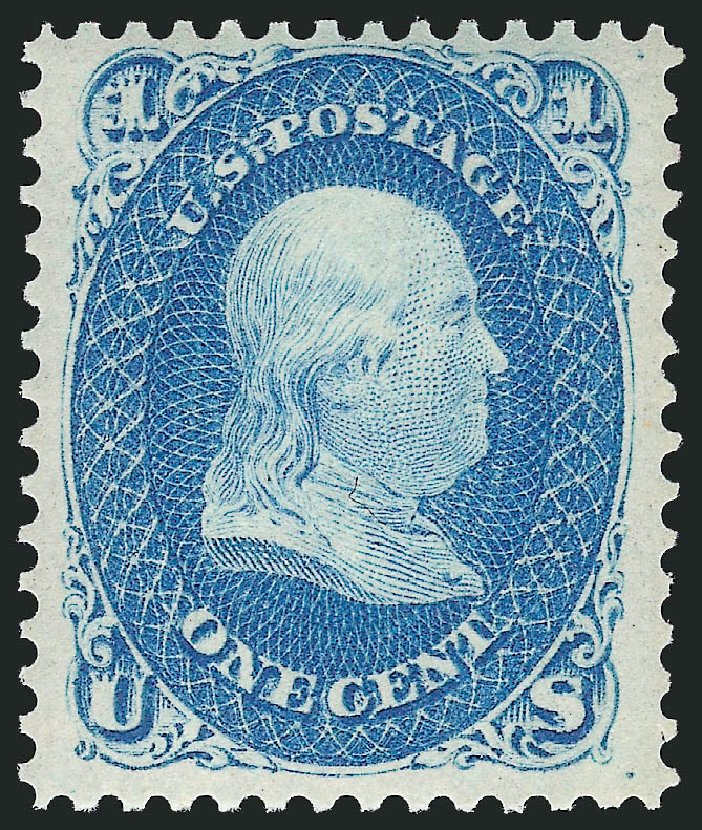 Prices of US Stamps Scott Catalogue #63: 1861 1c Franklin. Robert Siegel Auction Galleries, Mar 2014, Sale 1067, Lot 1006