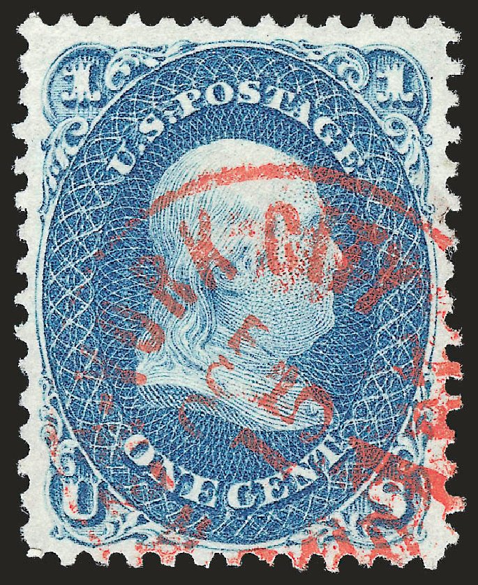US Stamps Price Scott Catalog #63 - 1861 1c Franklin. Robert Siegel Auction Galleries, Sep 2009, Sale 976, Lot 1306