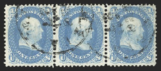 Costs of US Stamps Scott Cat. 63: 1c 1861 Franklin. Spink Shreves Galleries, Jul 2012, Sale 140, Lot 106