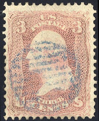 US Stamps Value Scott Catalog #64 - 1861 3c Washington. Cherrystone Auctions, May 2008, Sale 200805, Lot 107