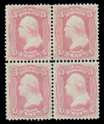 US Stamp Value Scott Catalog 64 - 3c 1861 Washington. Matthew Bennett International, Oct 2007, Sale 320, Lot 398