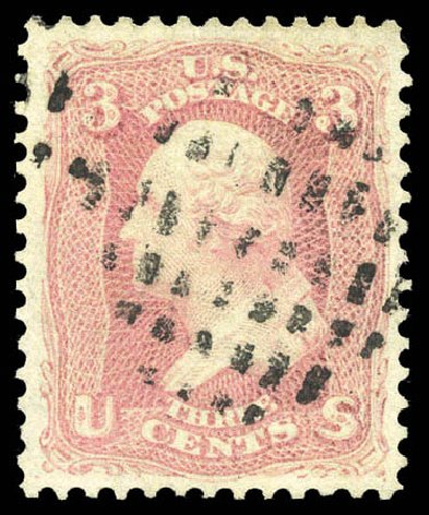 US Stamps Values Scott Catalogue # 64: 1861 3c Washington. Matthew Bennett International, Mar 2011, Sale 336, Lot 1148