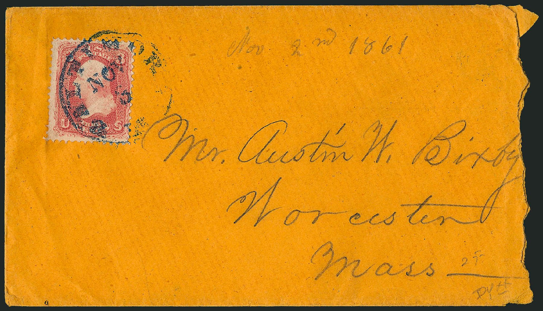 US Stamp Value Scott Cat. #64 - 1861 3c Washington. Robert Siegel Auction Galleries, Dec 2008, Sale 964, Lot 308
