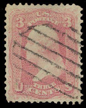 US Stamp Values Scott Catalog 64 - 1861 3c Washington. Daniel Kelleher Auctions, Aug 2012, Sale 631, Lot 759