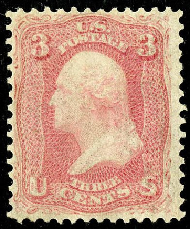Values of US Stamps Scott Catalog 64: 1861 3c Washington. Matthew Bennett International, May 2008, Sale 327, Lot 60