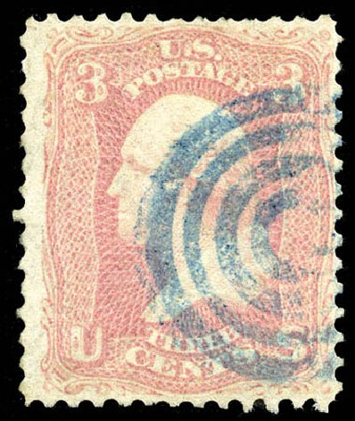 Values of US Stamp Scott Cat. # 64: 1861 3c Washington. Matthew Bennett International, Mar 2012, Sale 344, Lot 4260