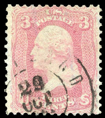 US Stamps Price Scott Catalog #64: 1861 3c Washington. Matthew Bennett International, Mar 2012, Sale 344, Lot 4261