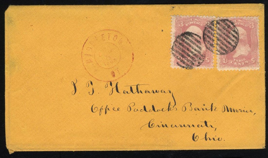 Prices of US Stamp Scott Catalogue # 64: 3c 1861 Washington. Cherrystone Auctions, Mar 2008, Sale 200803, Lot 95