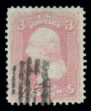Values of US Stamp Scott Catalogue #64 - 1861 3c Washington. Matthew Bennett International, Dec 2007, Sale 323, Lot 172