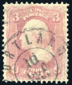 Value of US Stamps Scott Cat. #64: 3c 1861 Washington. Harmer-Schau Auction Galleries, Aug 2011, Sale 90, Lot 1172