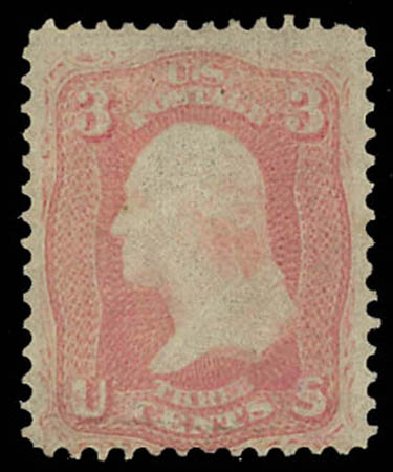 US Stamp Price Scott Cat. # 64: 1861 3c Washington. Daniel Kelleher Auctions, Oct 2011, Sale 626, Lot 82