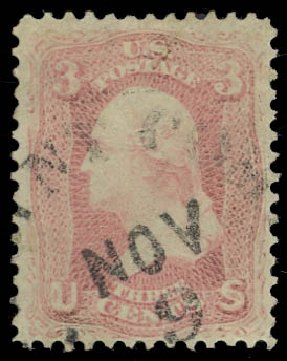 US Stamp Value Scott Catalogue #64: 3c 1861 Washington. Daniel Kelleher Auctions, Jan 2012, Sale 628, Lot 242