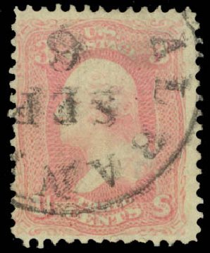 US Stamps Values Scott Cat. 64 - 3c 1861 Washington. Daniel Kelleher Auctions, Oct 2014, Sale 660, Lot 2082