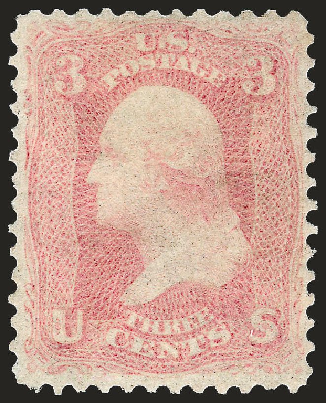 US Stamps Values Scott 64 - 1861 3c Washington. Robert Siegel Auction Galleries, Oct 2008, Sale 963, Lot 492