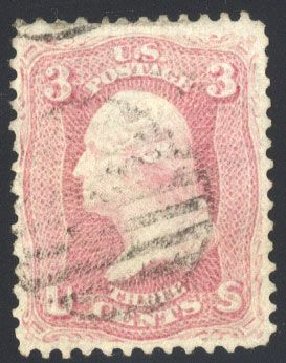 Cost of US Stamp Scott 64: 1861 3c Washington. Cherrystone Auctions, Mar 2008, Sale 200803, Lot 93