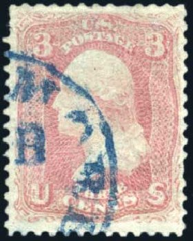 US Stamp Values Scott Catalog 64: 3c 1861 Washington. Harmer-Schau Auction Galleries, Jun 2008, Sale 78, Lot 1303