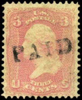 Cost of US Stamp Scott Cat. # 64: 1861 3c Washington. Harmer-Schau Auction Galleries, Feb 2012, Sale 92, Lot 853