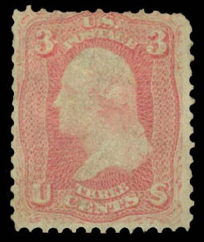 US Stamp Prices Scott Catalogue # 64: 1861 3c Washington. Daniel Kelleher Auctions, Dec 2013, Sale 640, Lot 93