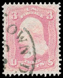 Values of US Stamp Scott 64 - 1861 3c Washington. Schuyler J. Rumsey Philatelic Auctions, Apr 2015, Sale 60, Lot 2023