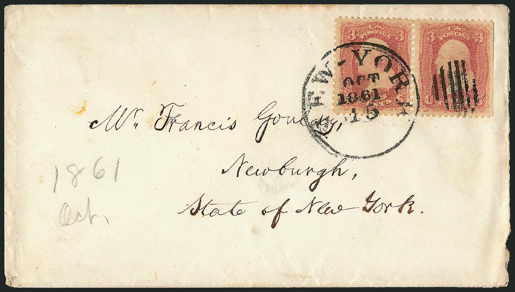 Prices of US Stamps Scott Catalogue # 64 - 1861 3c Washington. Robert Siegel Auction Galleries, Dec 2008, Sale 964, Lot 313