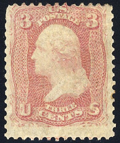 Value of US Stamps Scott #64: 1861 3c Washington. Cherrystone Auctions, Jan 2009, Sale 200901, Lot 76
