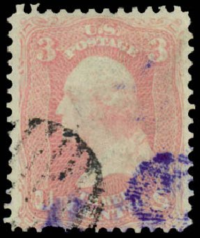 US Stamps Value Scott Catalog #64: 1861 3c Washington. Daniel Kelleher Auctions, Mar 2014, Sale 648, Lot 2036