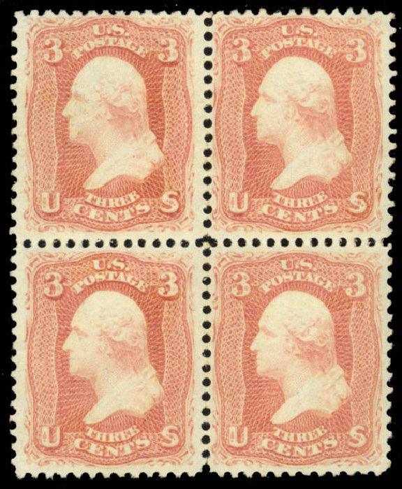 US Stamp Value Scott Catalog 65 - 3c 1861 Washington. Daniel Kelleher Auctions, May 2014, Sale 652, Lot 147