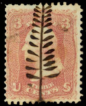 Values of US Stamp Scott Catalog #65: 1861 3c Washington. Daniel Kelleher Auctions, May 2015, Sale 669, Lot 2497
