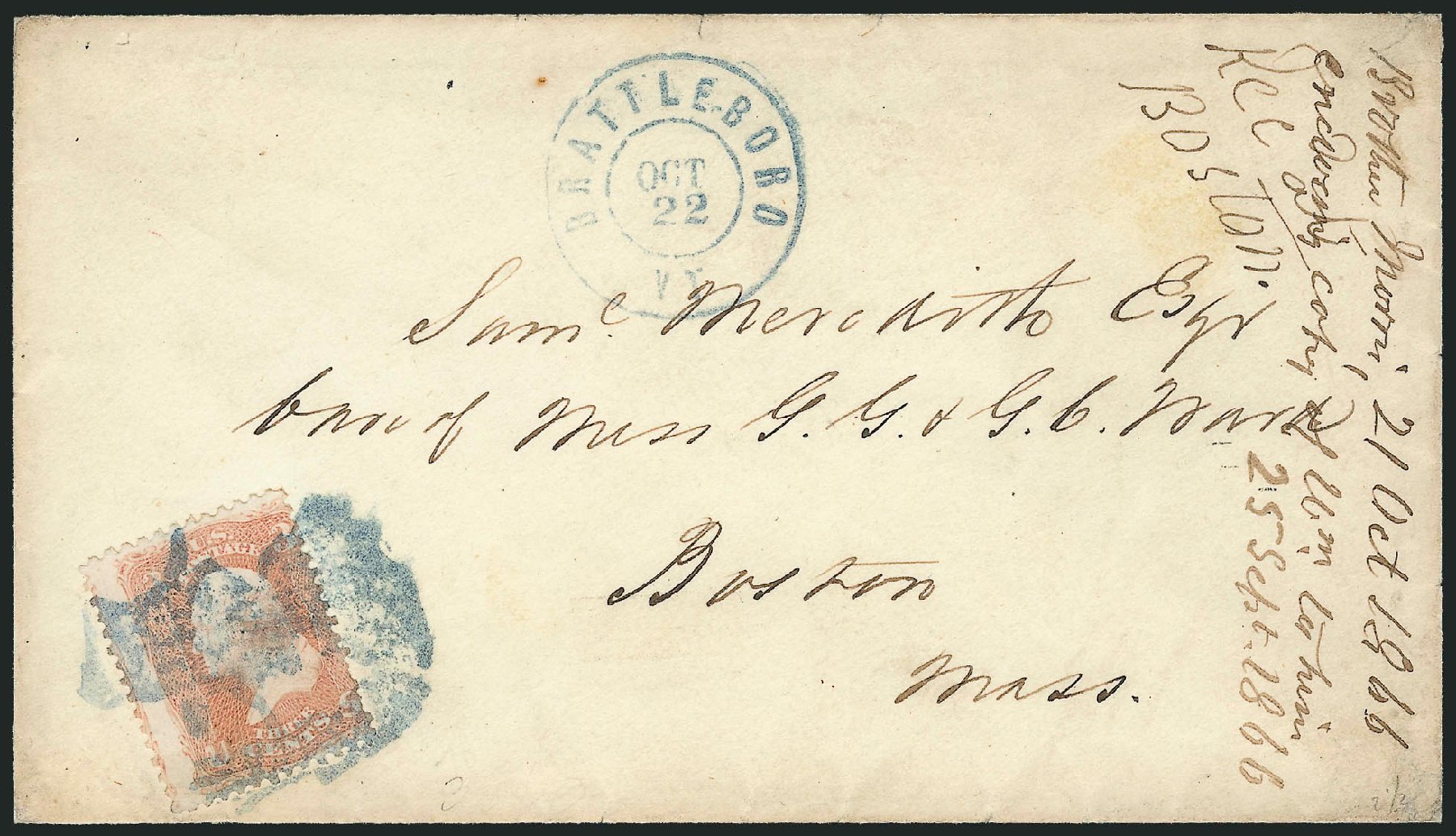 Costs of US Stamp Scott Catalogue 65: 1861 3c Washington. Robert Siegel Auction Galleries, Jun 2012, Sale 1025, Lot 107