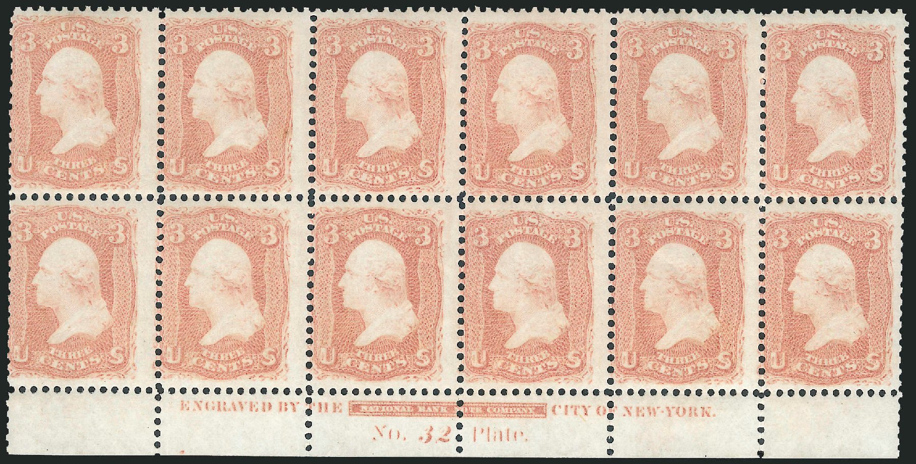 Cost of US Stamp Scott Cat. 65: 1861 3c Washington. Robert Siegel Auction Galleries, Jul 2013, Sale 1050, Lot 187
