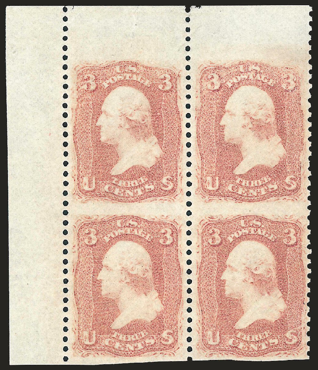 Values of US Stamps Scott 65 - 1861 3c Washington. Robert Siegel Auction Galleries, Jan 2009, Sale 968, Lot 77